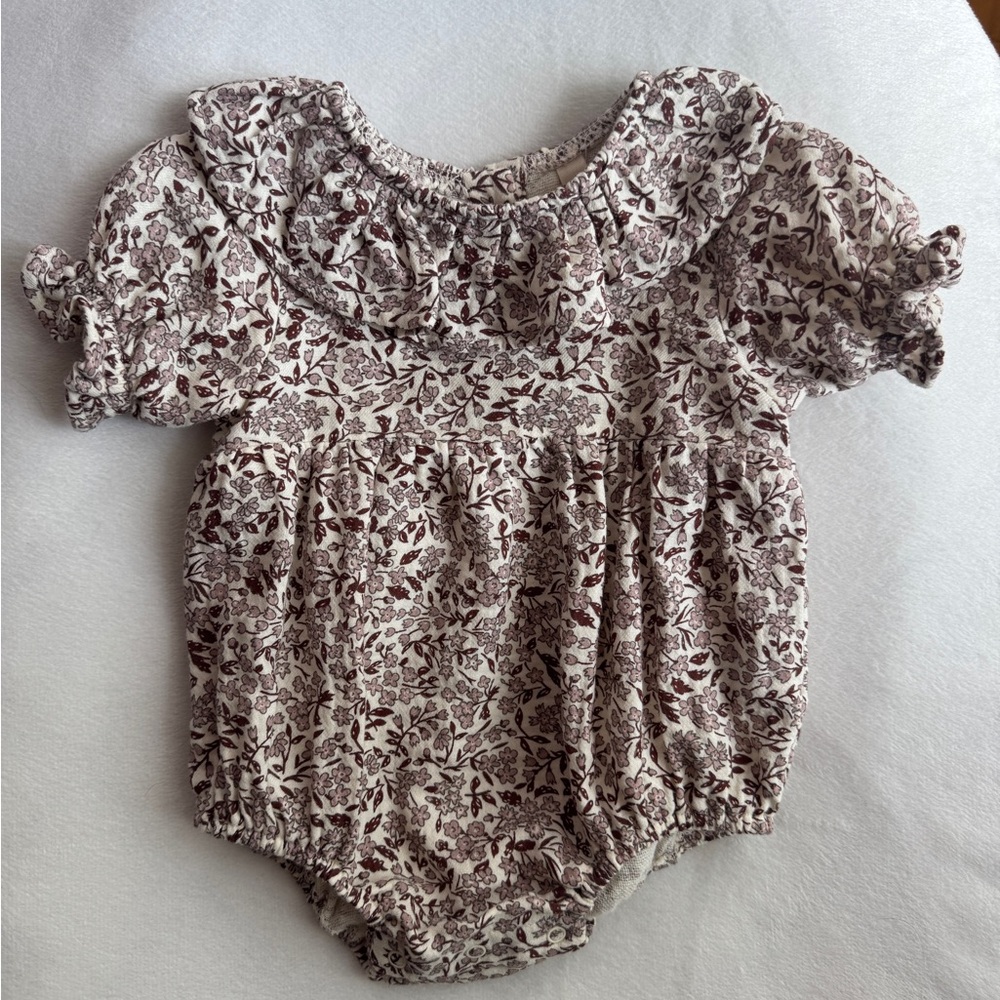 Rylee + Cru Cream Floral Ruffle One-Piece